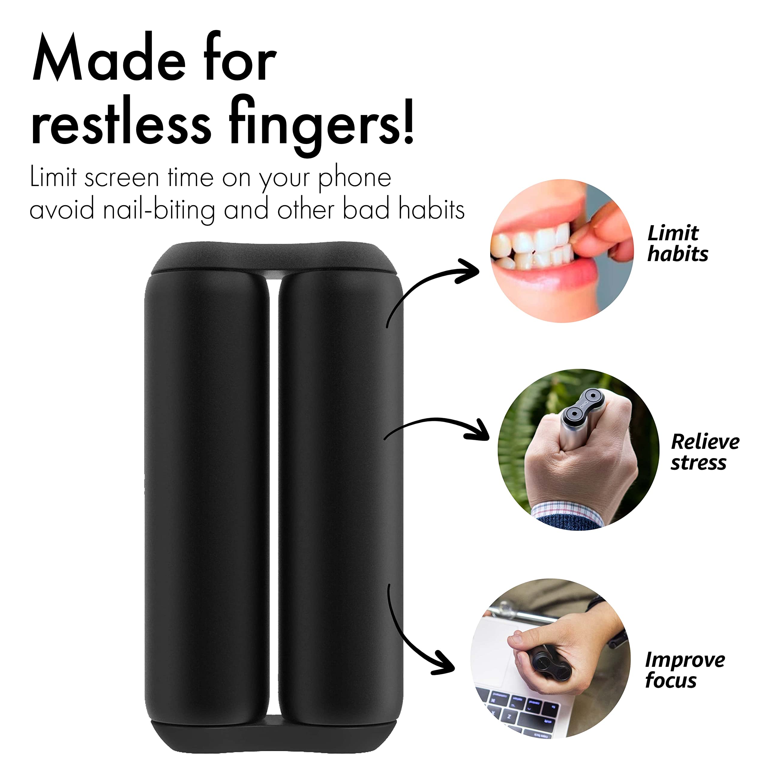 ONO Roller Black - Yetişkinler için Elde Taşınabilir Fidget